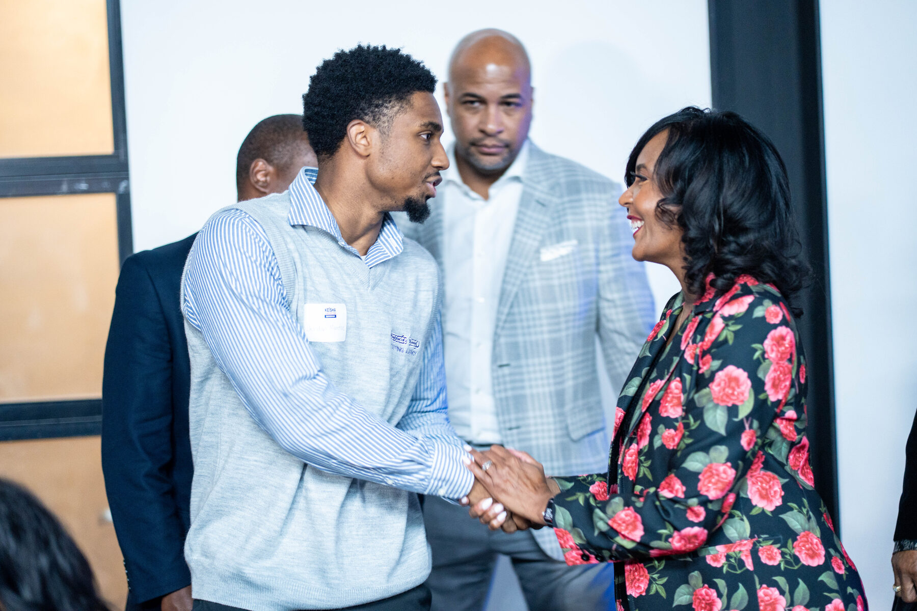 Mayor Keisha Lance Bottoms greets a guest